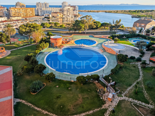 Studio with sea view and pool in Roses