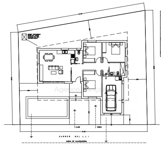 Exemple projet, Neuve, 3 chambres, piscine, garage